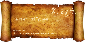 Kanter Ágnes névjegykártya