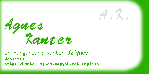 agnes kanter business card